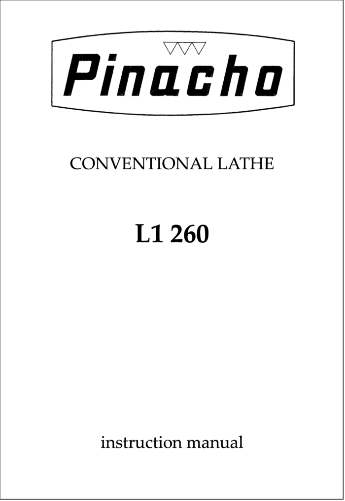 L1 260 Lathe Manual