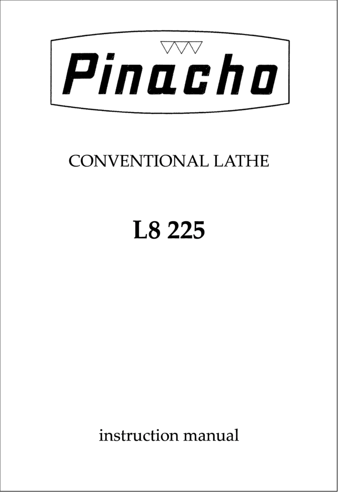 L8 225 Lathe Manual