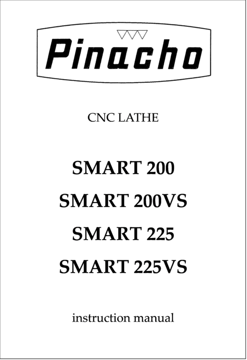 SMART 200, 200VS, 225 and 225VS Lathe Manuals