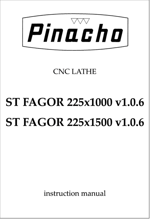 ST FAGOR v1.0.6 225 x1000 and x1500 Lathe Manuals