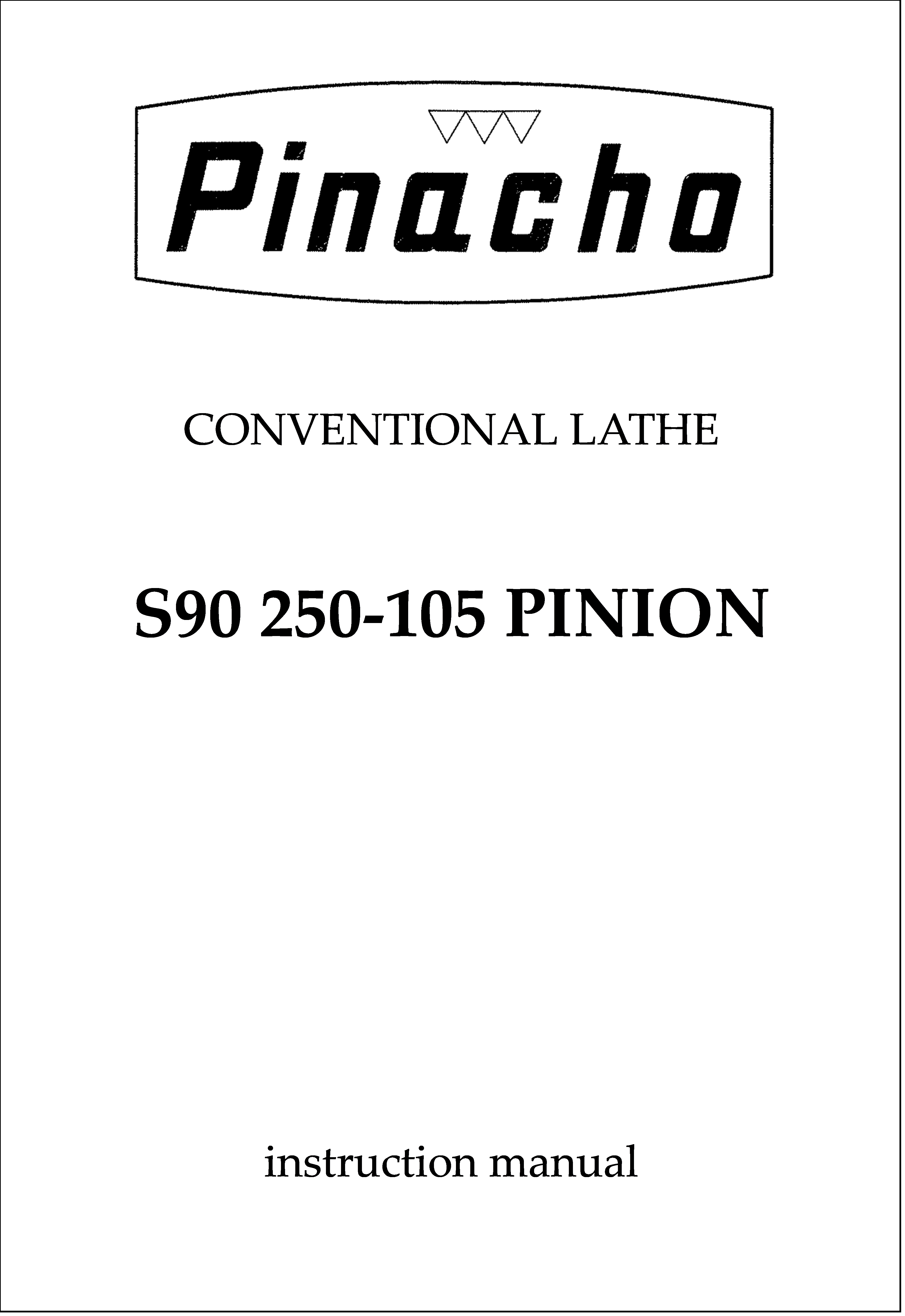 S90 pinion 250-105 Lathe Manuals