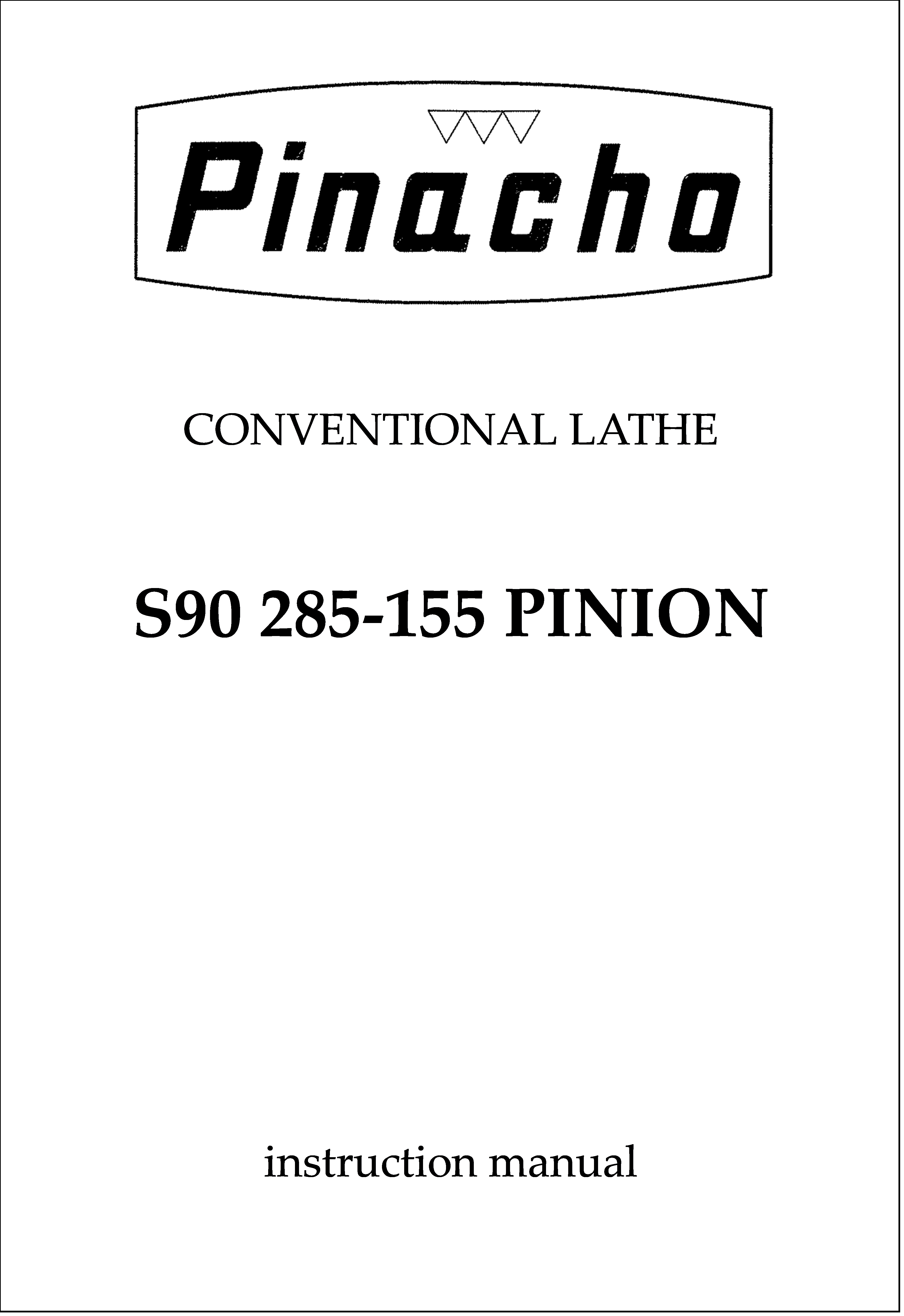 S90 pinion 285-155 Lathe Manuals