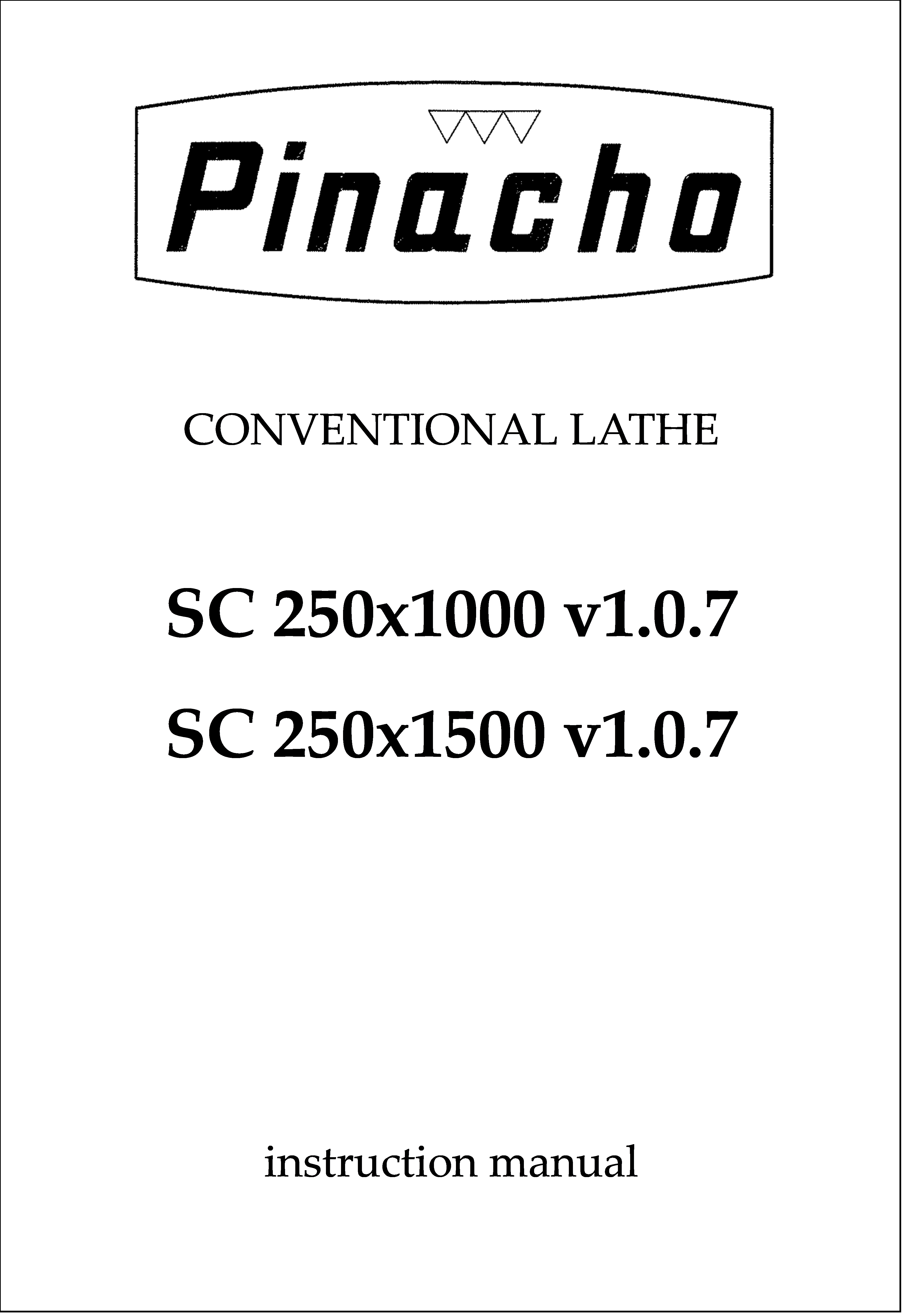SC v1.0.7 250 x1000 and x1500 Lathe Manuals